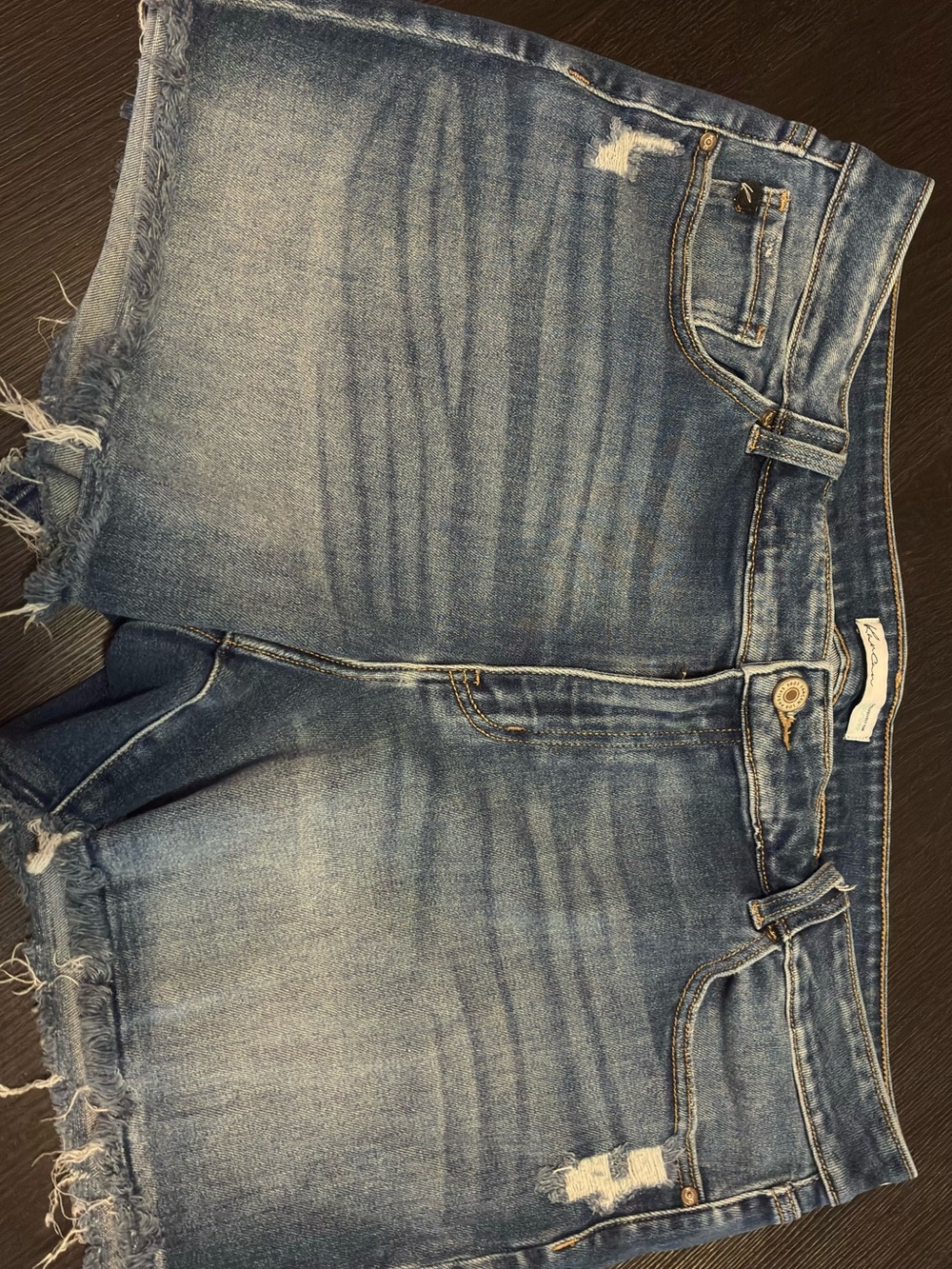 KanCan Medium Blue Distressed Denim Cutoff Shorts